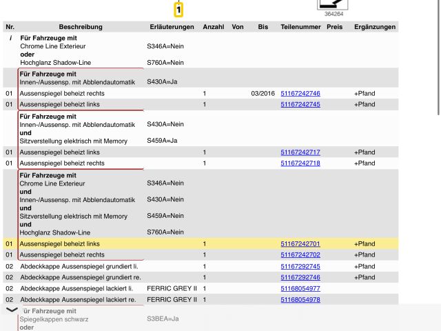 bontott BMW 1 Bal Visszapillantó Tükör (Elektromos)
