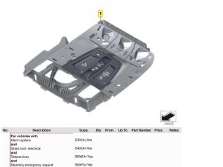 bontott BMW 1 Belső Világítás Tetőablak Vezérlővel