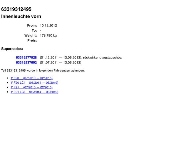 bontott BMW 1 Beltér Világítás Első