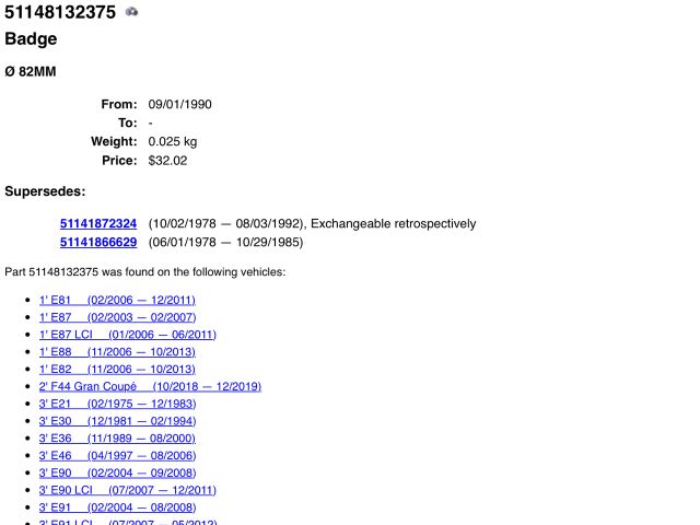 bontott BMW 1 Első Embléma