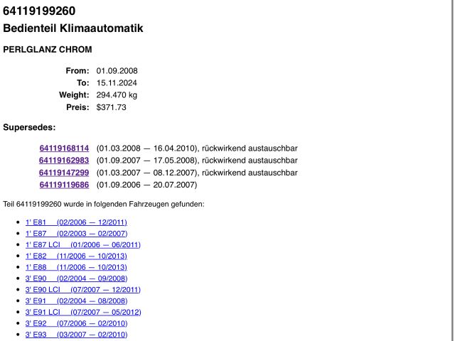 bontott BMW 1 Fűtés Vezérlő Modul