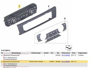 bontott BMW 1 Fűtés Vezérlő Modul