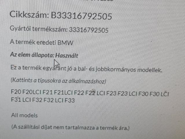 bontott BMW 1 Hátsó Bölcső