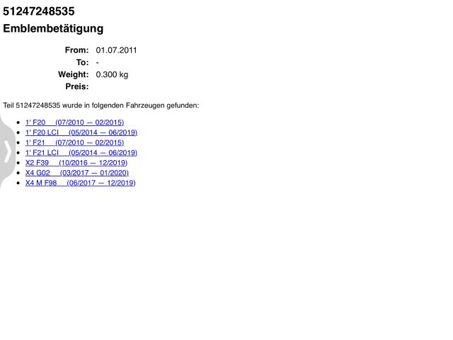 bontott BMW 1 Hátsó Embléma