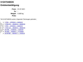 bontott BMW 1 Hátsó Embléma