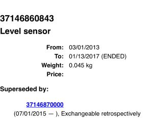 bontott BMW 1 Hátsó Xenon Szintszabályzó Jeladó