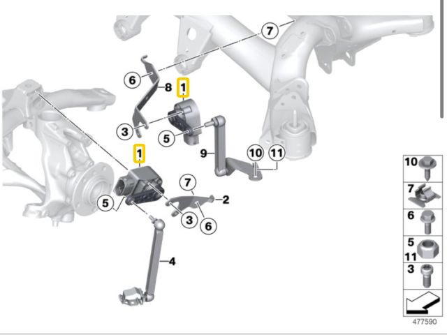 bontott BMW 1 Hátsó Xenon Szintszabályzó Jeladó
