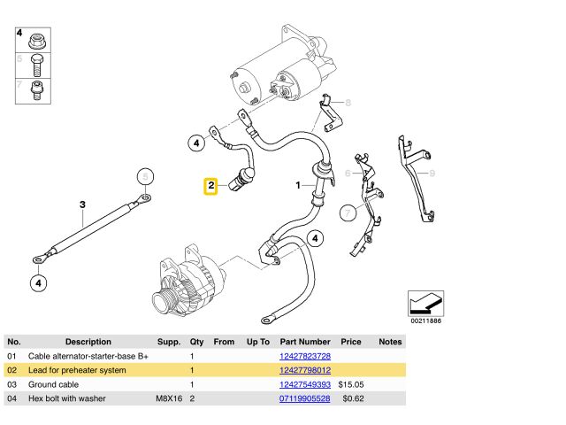 bontott BMW 1 Izzító/Gyújtó Gyertya Kábel