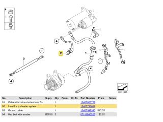bontott BMW 1 Izzító/Gyújtó Gyertya Kábel