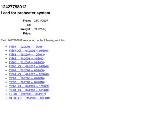bontott BMW 1 Izzító/Gyújtó Gyertya Kábel