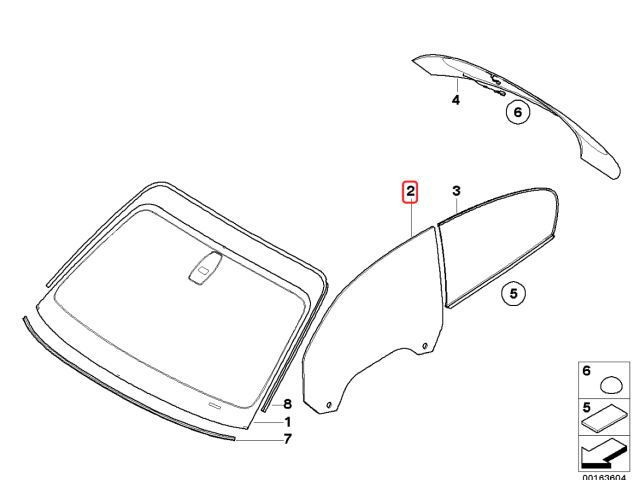 bontott BMW 1 Jobb első Ablak