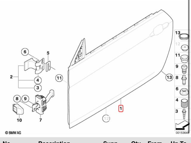 bontott BMW 1 Jobb első Ajtó (Üres lemez)