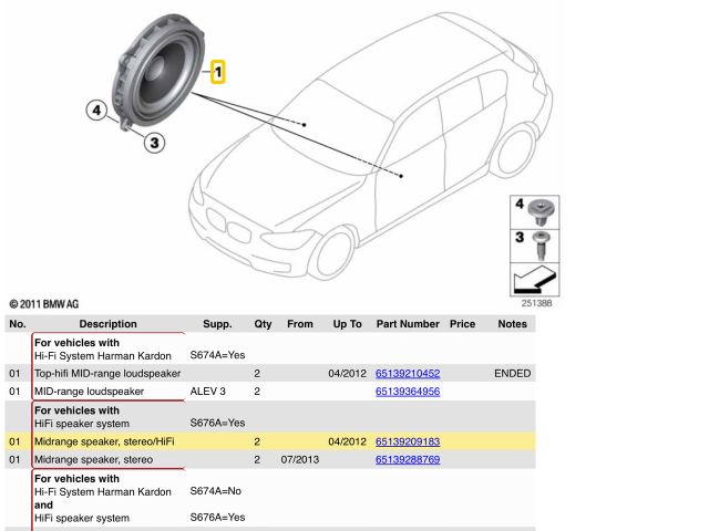 bontott BMW 1 Jobb első Hangszóró