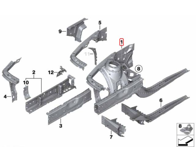 bontott BMW 1 Jobb első Negyed Karosszéria Csomag