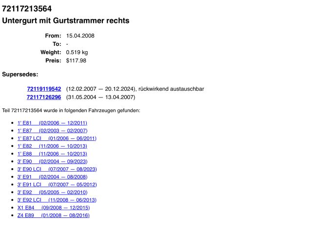 bontott BMW 1 Jobb első Övfeszítő