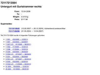 bontott BMW 1 Jobb első Övfeszítő