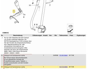 bontott BMW 1 Jobb első Övfeszítő