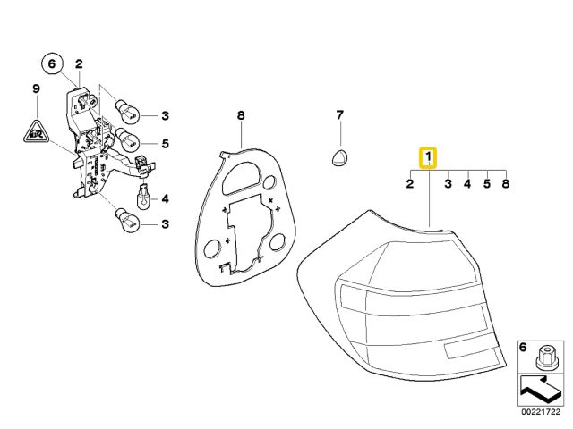 bontott BMW 1 Jobb Hátsó Lámpa