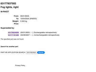 bontott BMW 1 Jobb Ködfényszóró