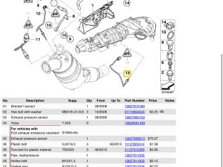 bontott BMW 1 Kipufogó Hőmérséklet Érzékelő