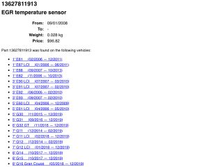 bontott BMW 1 Kipufogó Hőmérséklet Érzékelő