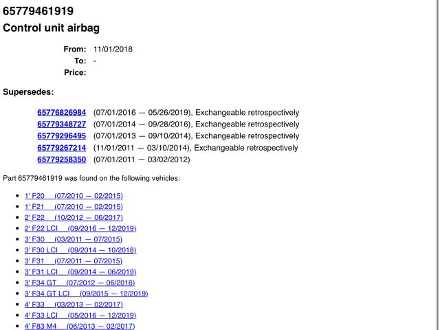 bontott BMW 1 Légzsák Elektronika