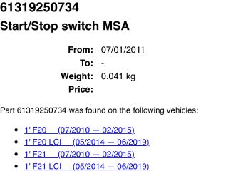 bontott BMW 1 Start / Stop Indító Gomb