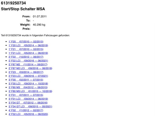 bontott BMW 1 Start / Stop Indító Gomb