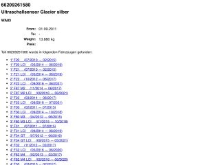 bontott BMW 1 Tolatóradar Fej