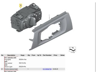 bontott BMW 1 Világítás Kapcsoló