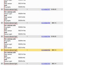 bontott BMW 1 Világítás Kapcsoló