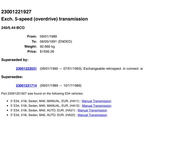 bontott BMW 3 E30 Váltó (Mechanikus)