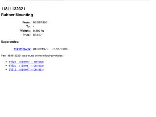 bontott BMW 3 E30 Motor Tartó Bak (Pozíciófüggetlen)