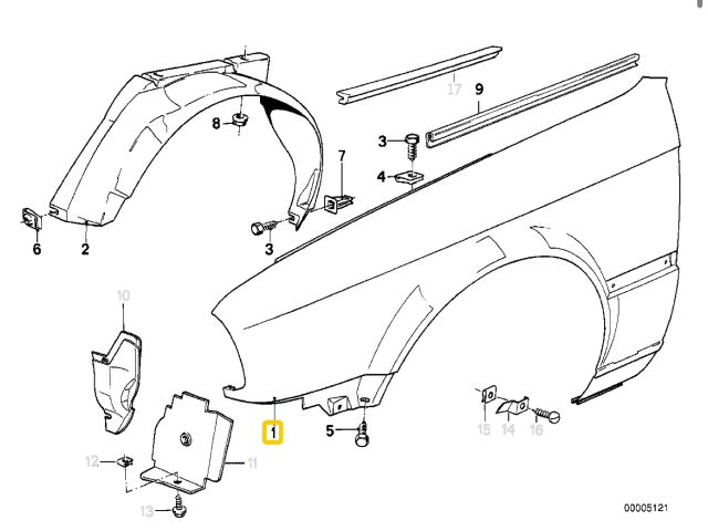 bontott BMW 3 E30 Bal első Sárvédő