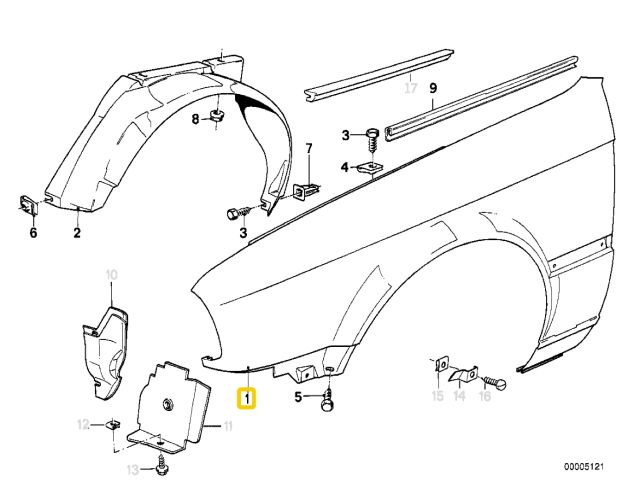 bontott BMW 3 E30 Jobb első Sárvédő