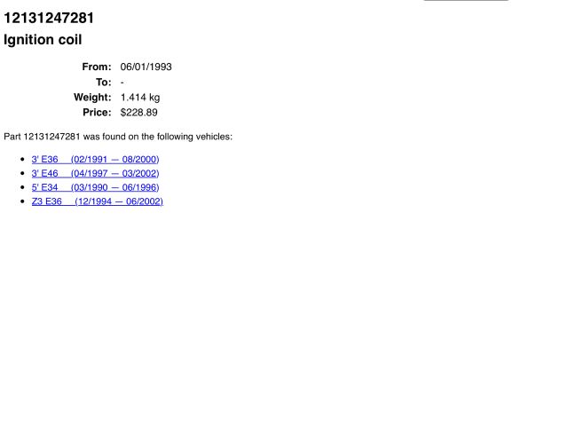 bontott BMW 3 E36 Gyújtótrafó Szett