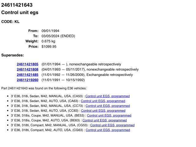 bontott BMW 3 E36 Automata Váltó Elektronika