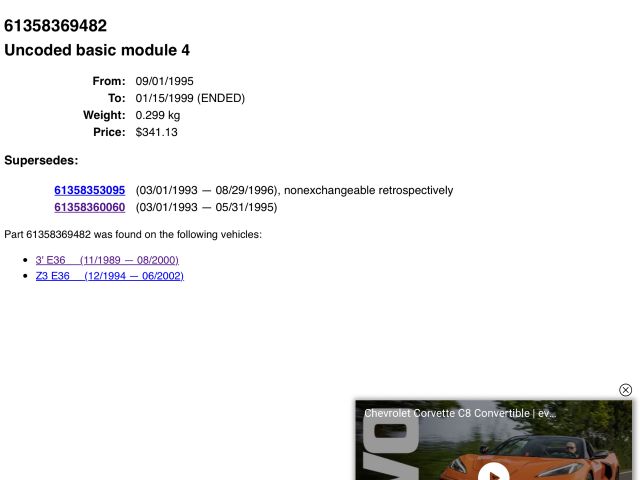 bontott BMW 3 E36 Komfort Elektronika