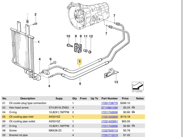 bontott BMW 3 E36 Automata Váltó Olajhűtő