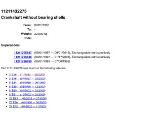 bontott BMW 3 E36 Főtengely (Magában)