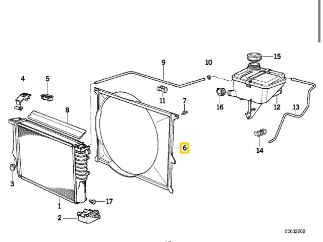 bontott BMW 3 E36 Hűtőventilátor Keret