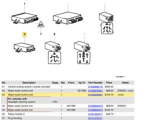bontott BMW 3 E36 Ablaktörlő Relé