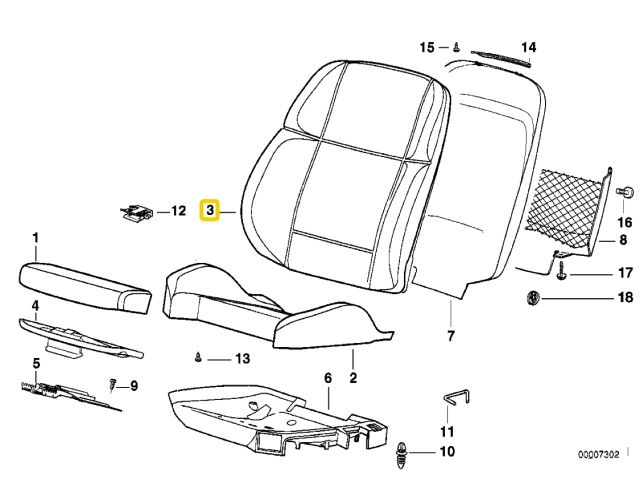 bontott BMW 3 E36 Bal első Gerinctámasz