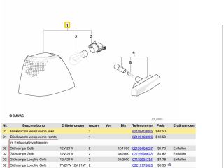 bontott BMW 3 E36 Bal első Irányjelző