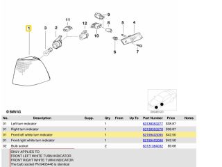 bontott BMW 3 E36 Bal első Irányjelző