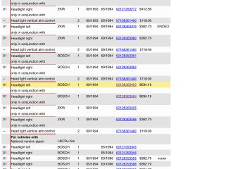 bontott BMW 3 E36 Bal Fényszóró