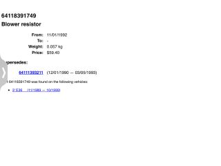 bontott BMW 3 E36 Fűtés Vezérlő Modul