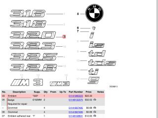 bontott BMW 3 E36 Hátsó Embléma