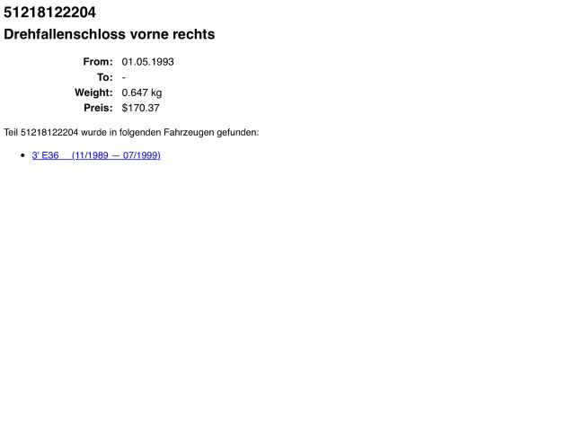 bontott BMW 3 E36 Jobb első Ajtózár