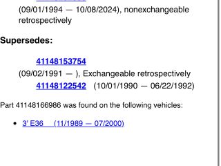 bontott BMW 3 E36 Jobb első Hossznyúlvány